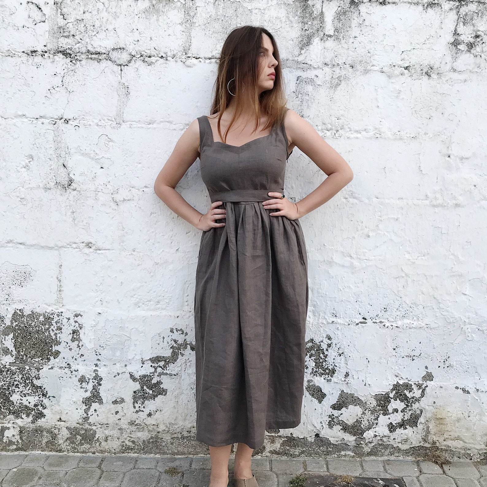 Maxi Dress, Linen Women Dress, Linen Casual Dress, Linen Summer Dress ...