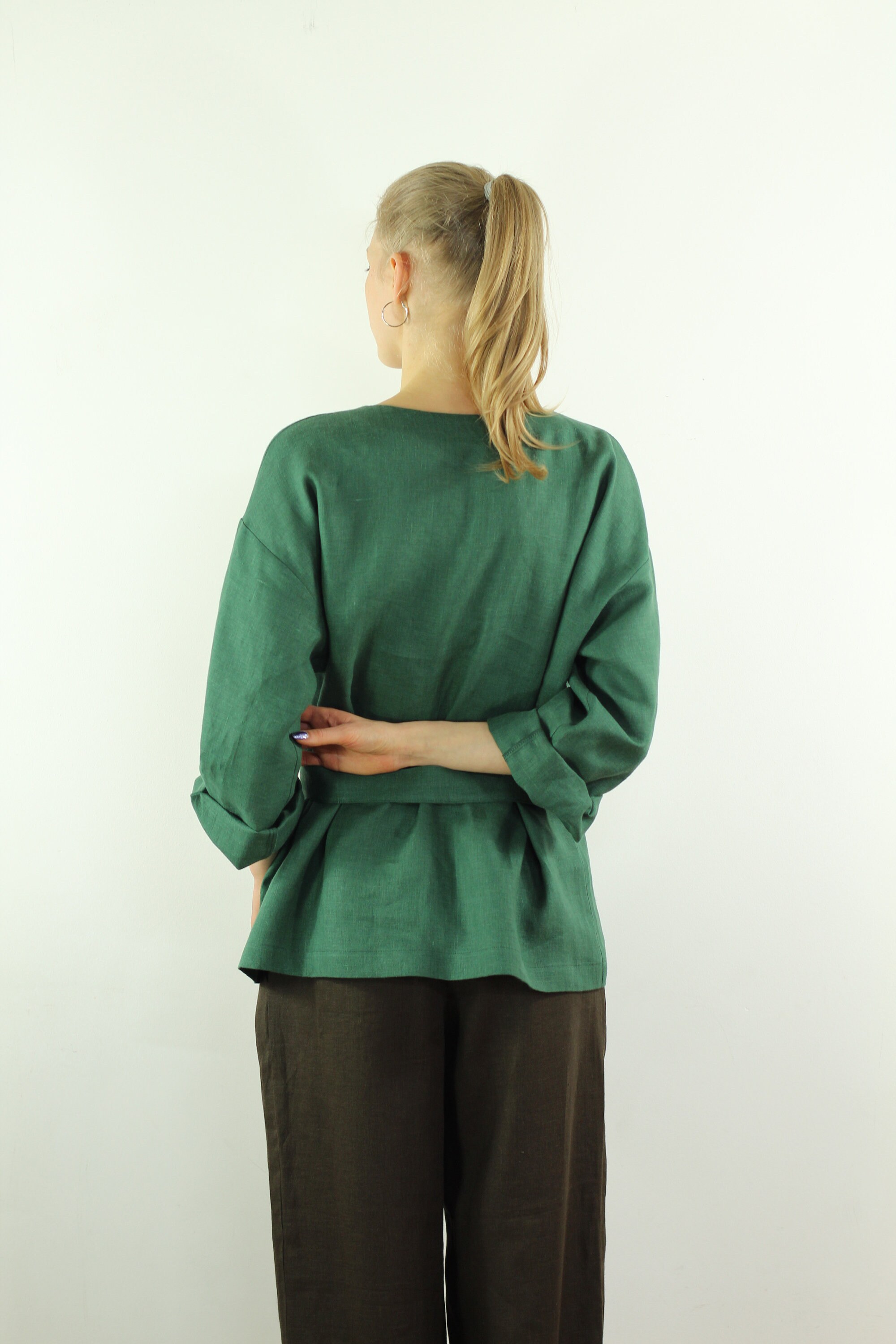 Linen Top/ Turquoise Women Blouse/women Top/linen Clothing Etsy UK