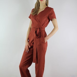 Women linen jumpsuit/ Casual linen jumpsuits/  Jumpsuit for women/ Summer jumpsuit