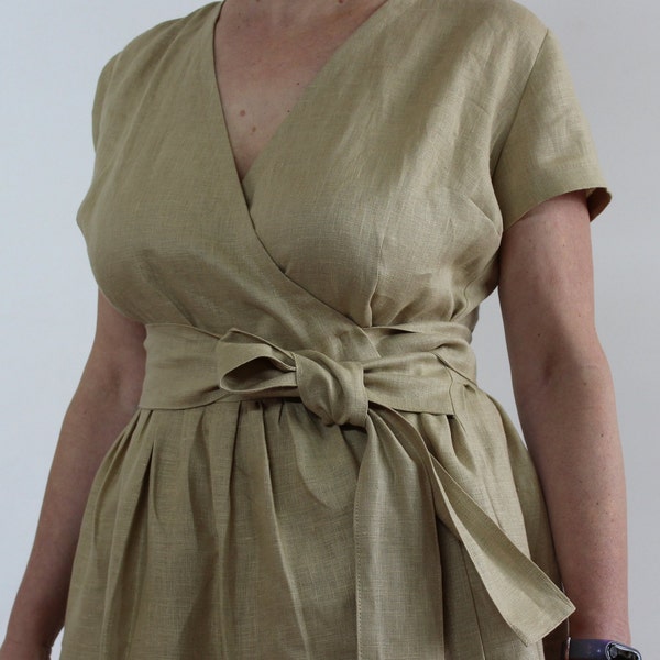 Linen Wrap Dress - Etsy