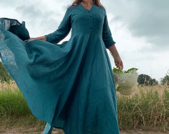 irene linen shirt dress NWT Anthropologie Maeve Green Print the Irene Linen Shirt Maxi Dress PETITE MP