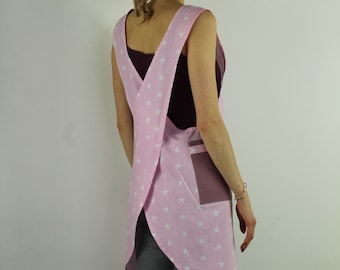 Cotton apron/ Japanese cross back apron/ Cross back cotton apron/ Pinafore cotton apron/ Japanese apron/ Mother's day gift