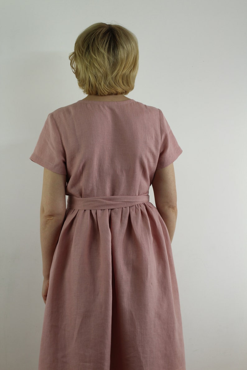linen summer dress linen casual dress linen women dress Linen dresses for women linen wrap dress