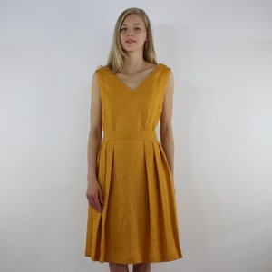 Linen Women Dress, Linen Casual Dress, Summer Backless Dress, Dress ...