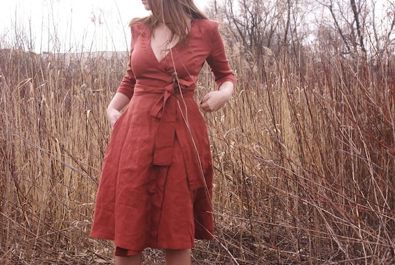 cottagecore wrap dress Boho Wrap Mini Dress - Cottagecore Dress
