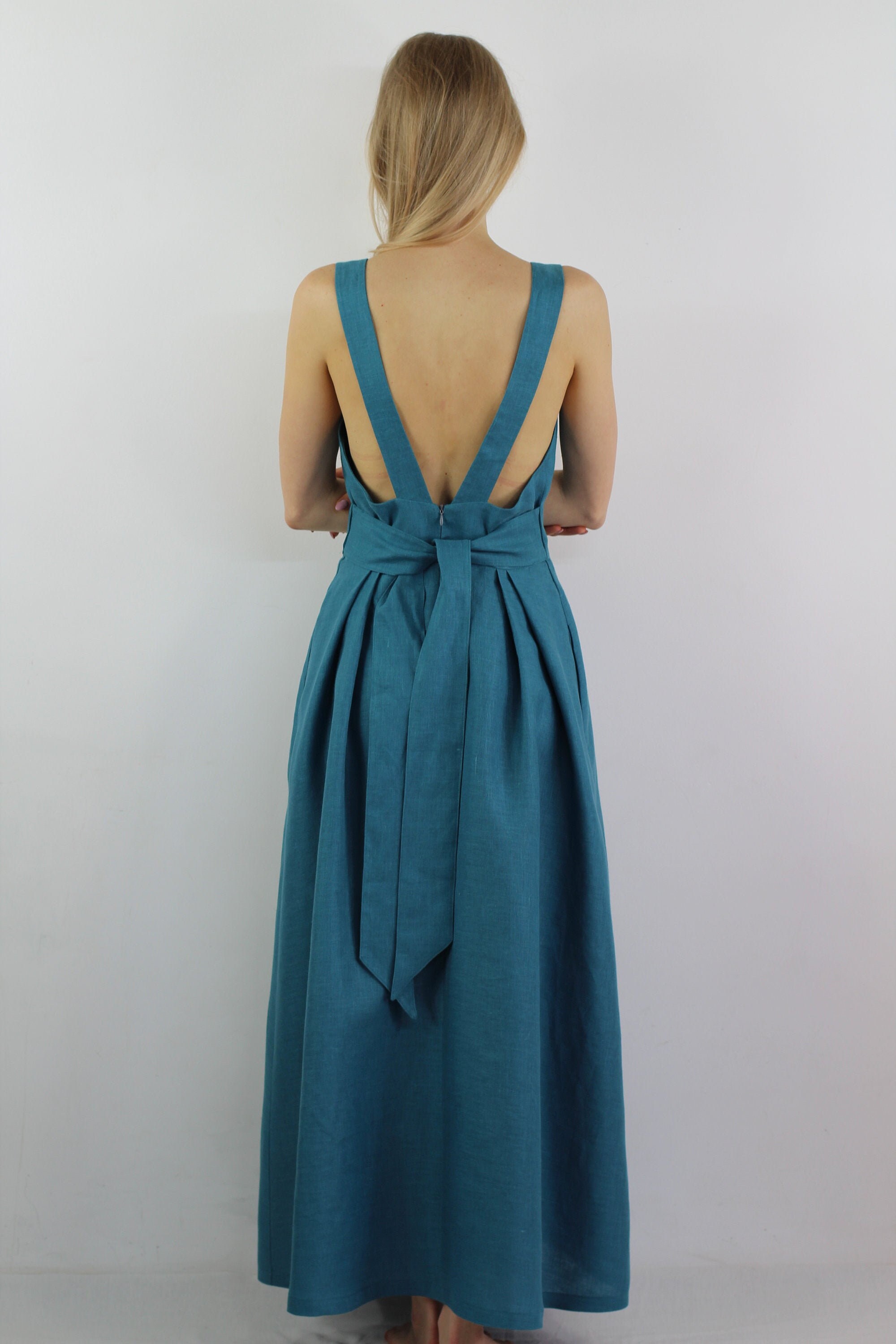 Evening Dress/ Sleeveless Dress/ Maxi Linen Dress/ Casual | Etsy
