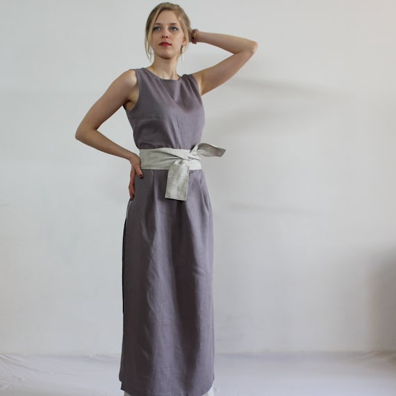 Linen Dresses for Women/ Linen Maxi Dress, Linen Casual Dress, Linen Summer  Dress, Linen Tunic, Elegant Linen Dress, Gray Linen Dress - Etsy UK