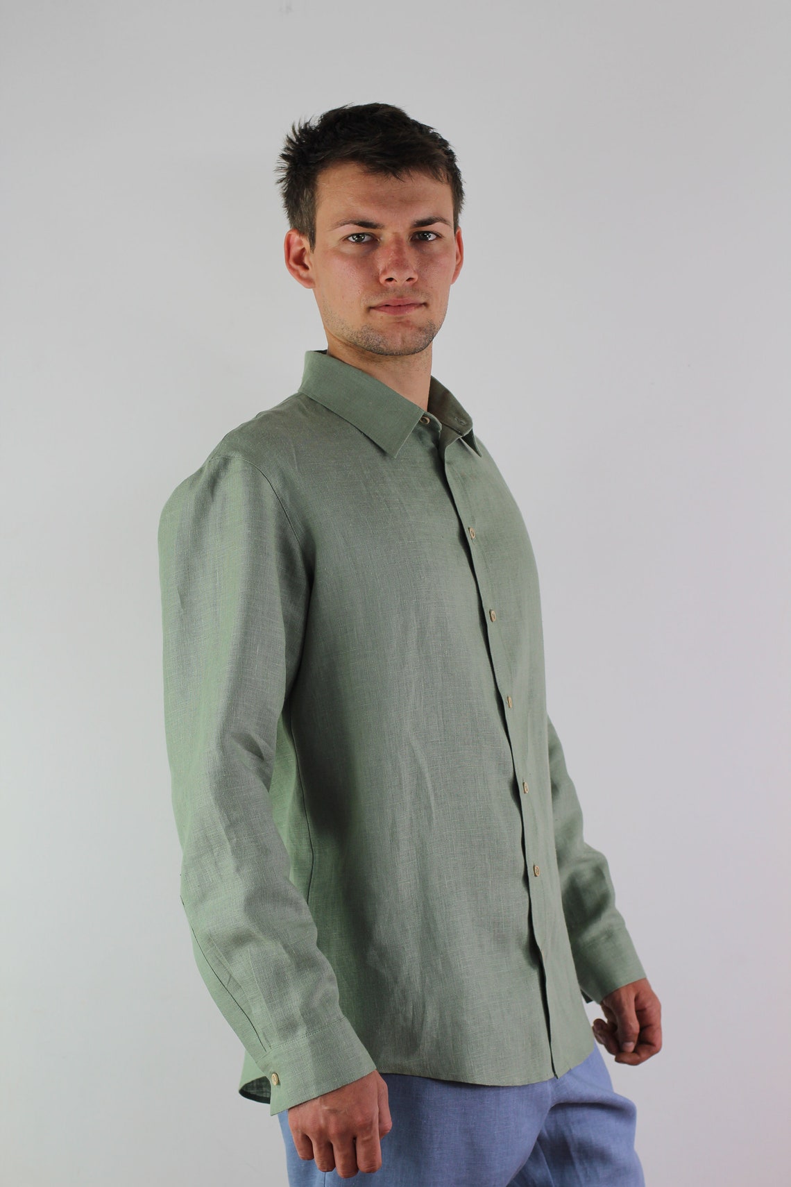 Made to Measure Men's Laurel Linen Shirt Long Sleeve - Etsy