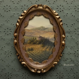 Italian landscape original watercolour painting | Vintage style landscape, Framed artwork, European style home decor