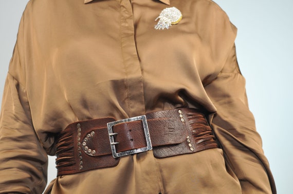 Vintage LEYVA Womens Belt Made in Spain Wide Belt