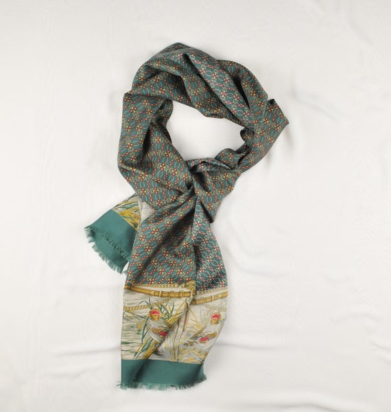 Silk Long Scarf Soft Silk Prochownick For Man Eleg