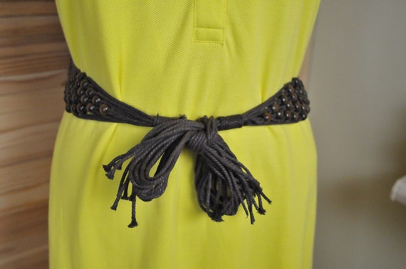 Macrame Fringed Belt Made Of Natural Cotton Rope … - image 3