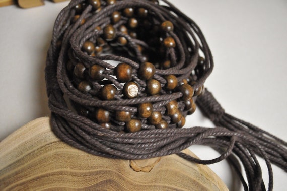 Macrame Fringed Belt Made Of Natural Cotton Rope … - image 2