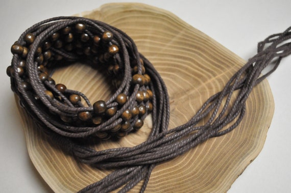 Macrame Fringed Belt Made Of Natural Cotton Rope … - image 1