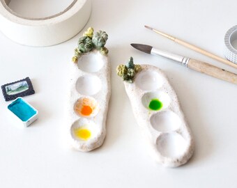 Watercolor palette, Ceramic palette, Artist palette, Paint mixer, Art supplies, Paint palette, Mixing palette, Painter gift, Handcrafted