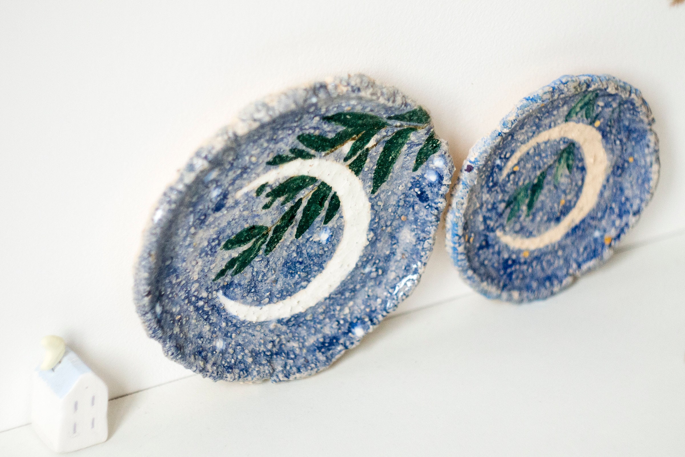 Ceramic wall art Moon Miniature Ceramic Home decor Wall Etsy