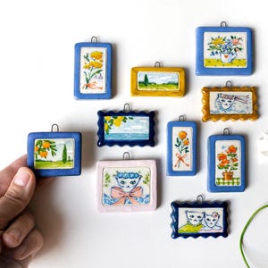 Keramik Mini Wandkunst, Miniatur Landschaft, Natur, Keramik, Wohnkultur, Wandbehang, Fliesen Wandkunst, Boho Dekor, Ton