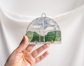 Landscape Ceramic Tile Wall Art: Kitchen Illustration, Hand-Painted Home decor