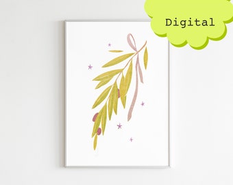 Botanical Olive Branch Art Print (Digital Download)