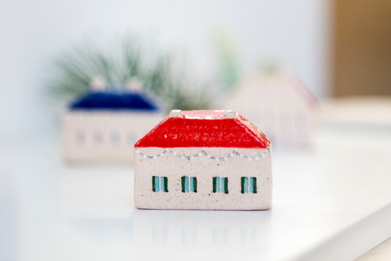 Ceramic House Figurine Gift Under the Tree Tiny House Etsy