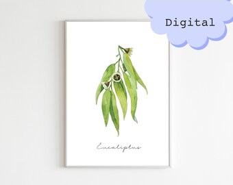 Eucalyptus Watercolor Print: Botanical Wall Art (Digital Download)