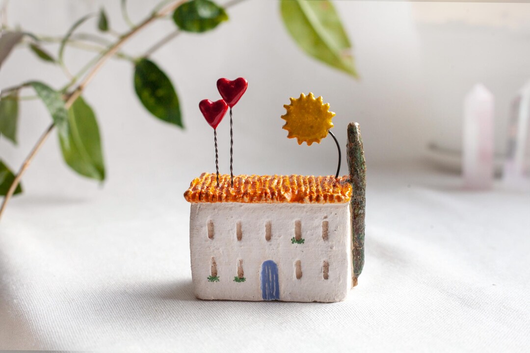 Ceramic House, Tiny House, Miniature House, Cute Sculpture, Pottery ...