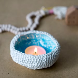 Handmade Ceramic Ring Dish: Incense & Candle Holder, Home Decor