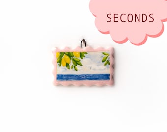 Unique Sea miniature ceramic wall art, Botanical illustration, Miniature, Nature, Ceramic, Home decor, Wall hanging, Tile wall art, Boho