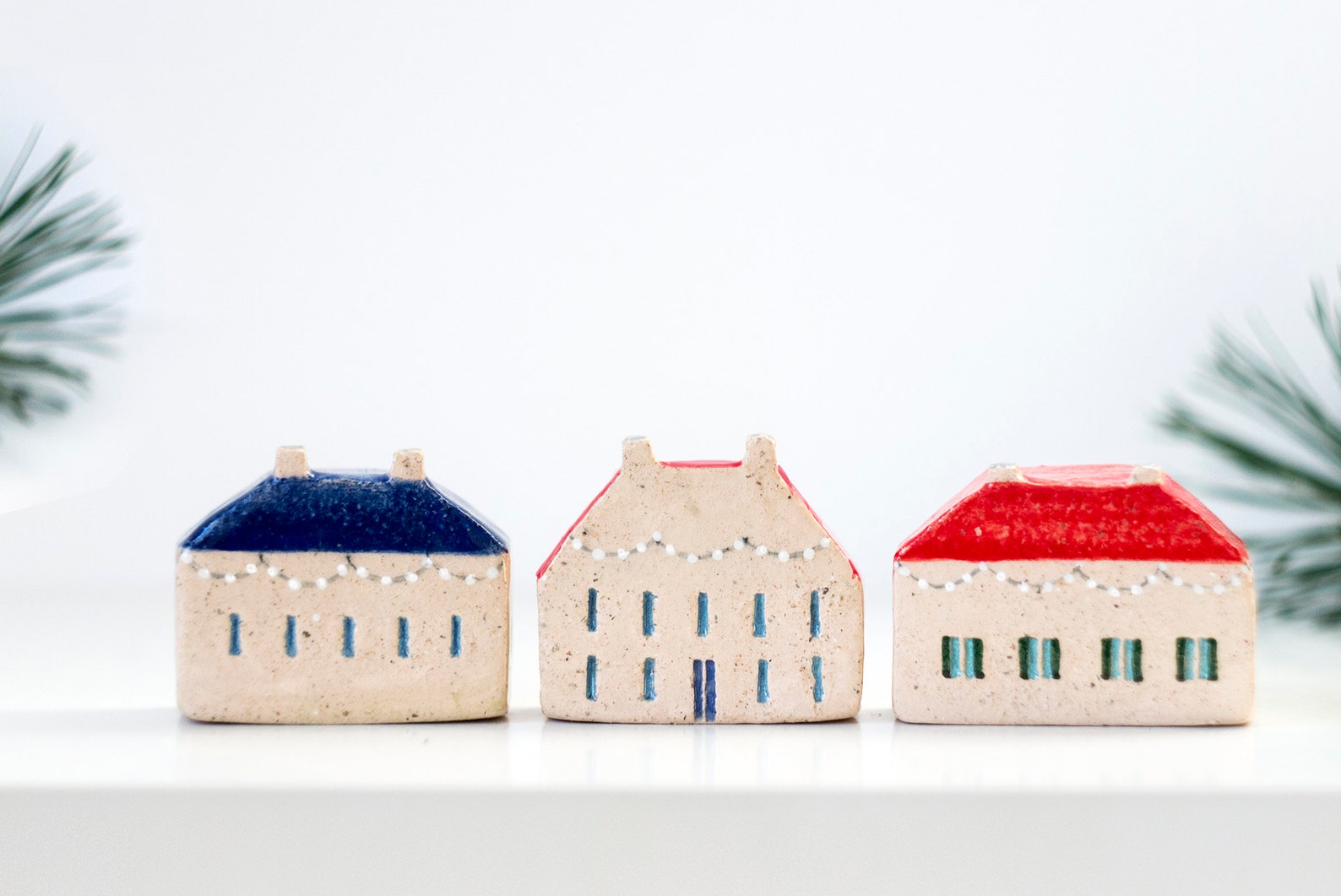 Ceramic House Figurine Gift Under the Tree Tiny House Etsy