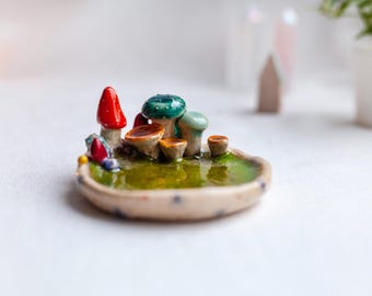 Mushroom incense burner, Candle holder, Incense holder, Aromatherapy, Home decor, Meditation, Ceramic Incense Holder, Incense dish, Figurine
