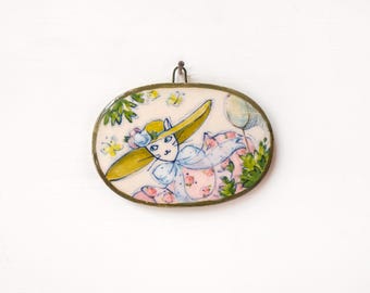 Unique miniature ceramic wall art, Landscape illustration, Miniature, Nature, Ceramic, Home decor, Wall hanging, Tile wall art, Boho