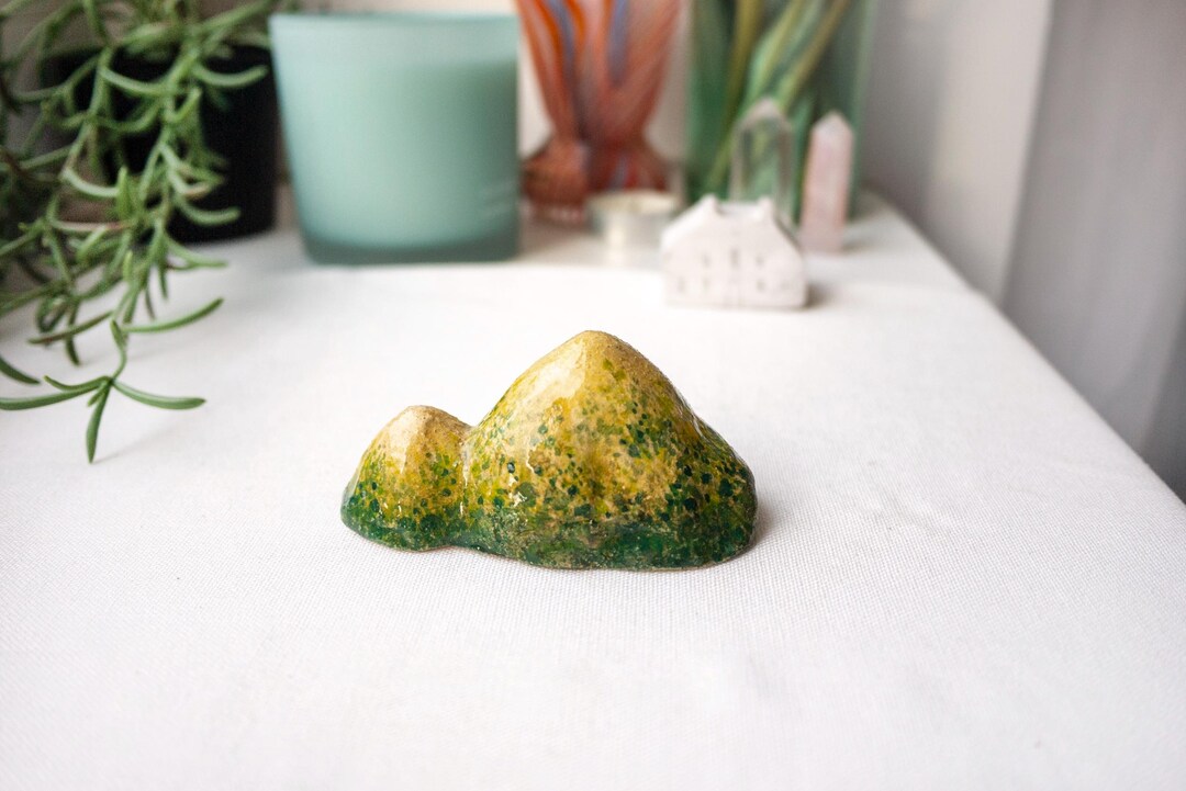 Ceramic Mountain, Tiny Figurine, Miniature House, Cute Sculpture ...