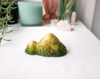 Ceramic mountain, Tiny Figurine, Miniature house, Cute Sculpture, Pottery Figurines, Ceramic miniatures, Little house, Housewarming gift