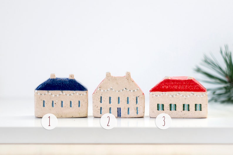 Ceramic House Figurine Gift Under the Tree Tiny House Etsy