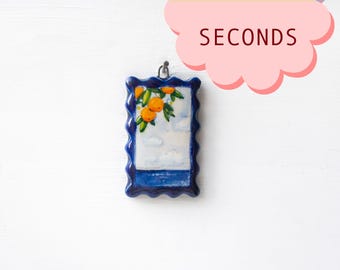 Unique miniature ceramic wall art, Botanical illustration, Miniature, Nature, Ceramic, Home decor, Wall hanging, Tile wall art, Boho