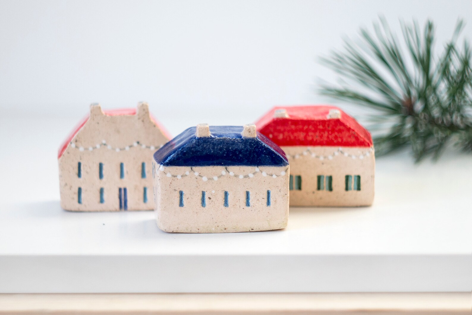 Ceramic House Figurine Gift Under the Tree Tiny House Etsy