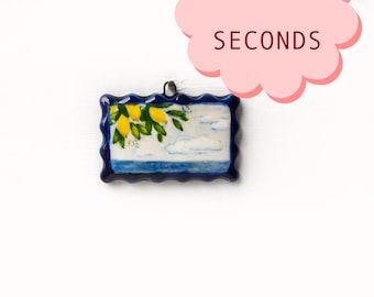 Unique miniature ceramic wall art, Botanical illustration, Miniature, Nature, Ceramic, Home decor, Wall hanging, Tile wall art, Boho