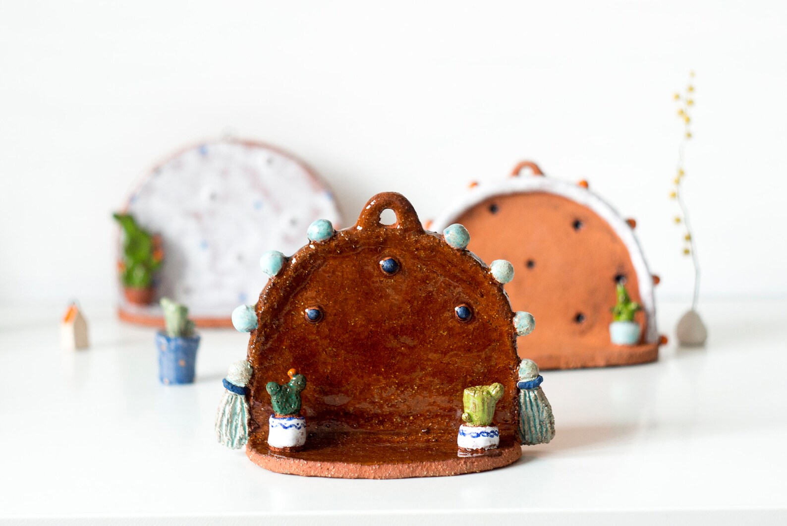 Ceramic wall art Wall hanging Wall shrine Wall altar shelf Etsy