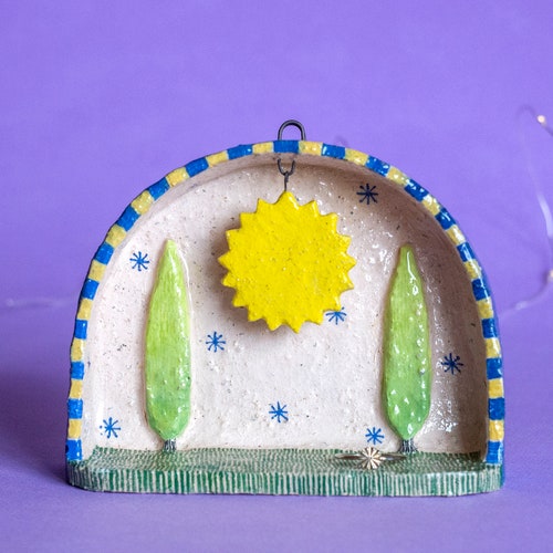 Ceramic Wall Art Wall Hanging Wall Shrine Wall Altar Shelf Etsy