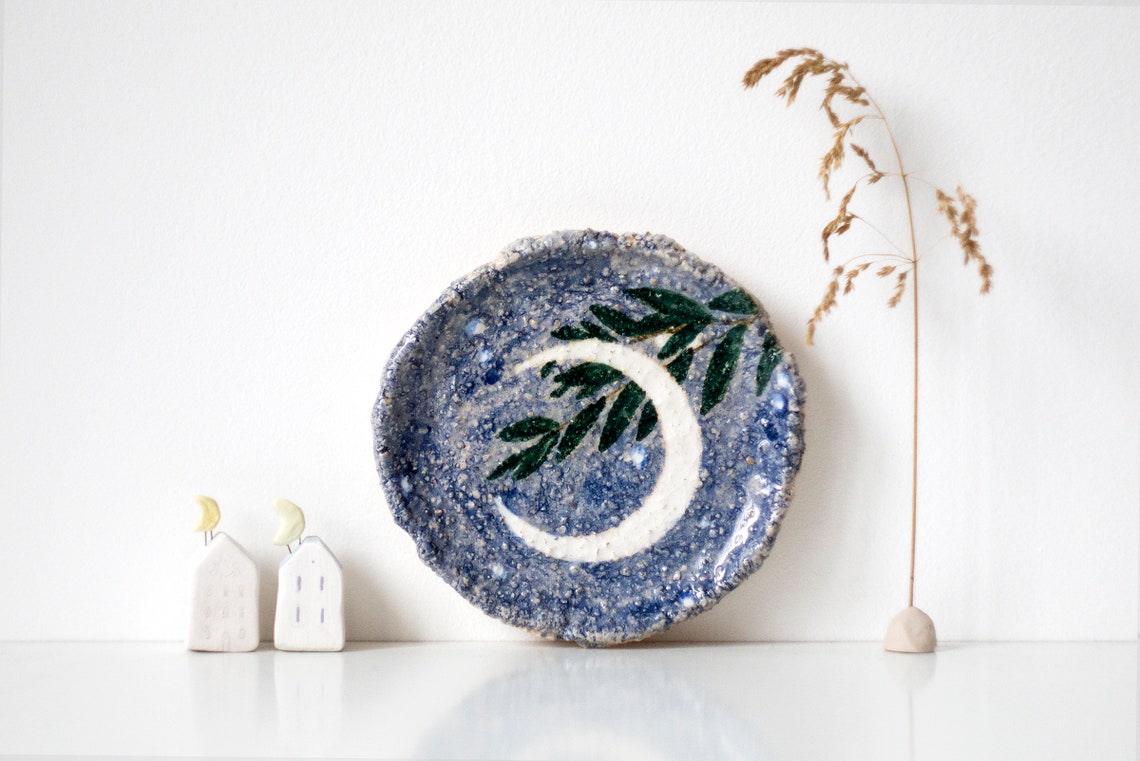 Ceramic Wall Art Moon Miniature Ceramic Home Decor Wall Etsy