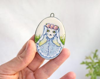 Wedding unique miniature ceramic wall art, Landscape illustration, Miniature, Nature, Ceramic, Home decor, Wall hanging, Tile wall art, Boho