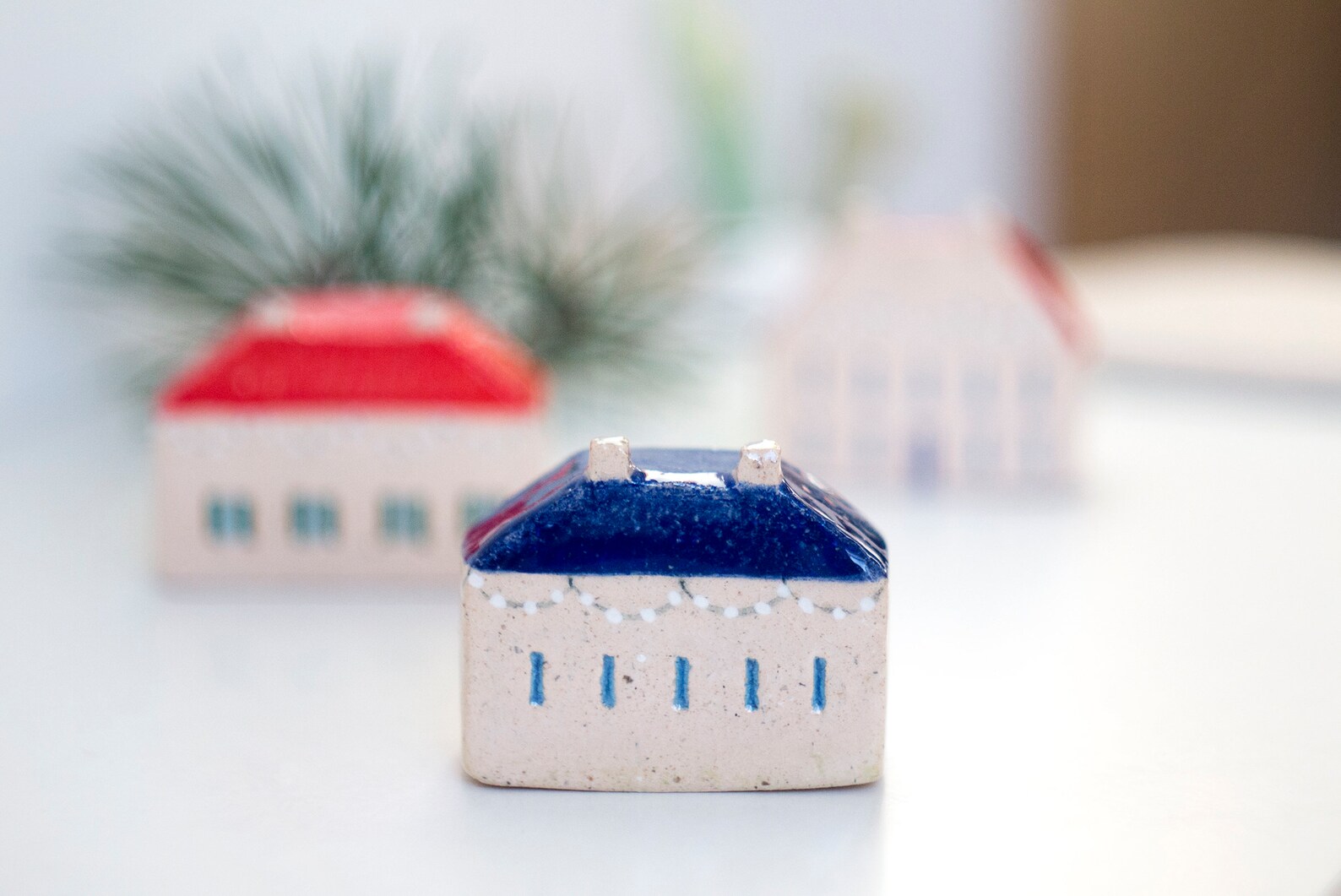 Ceramic House Figurine Gift Under the Tree Tiny House Etsy