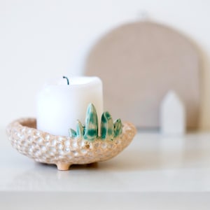 Queimador de incenso de cerâmica de cristal: porta-velas para aromaterapia