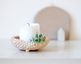Crystal Ceramic Incense Burner: Aromatherapy Candle Holder
