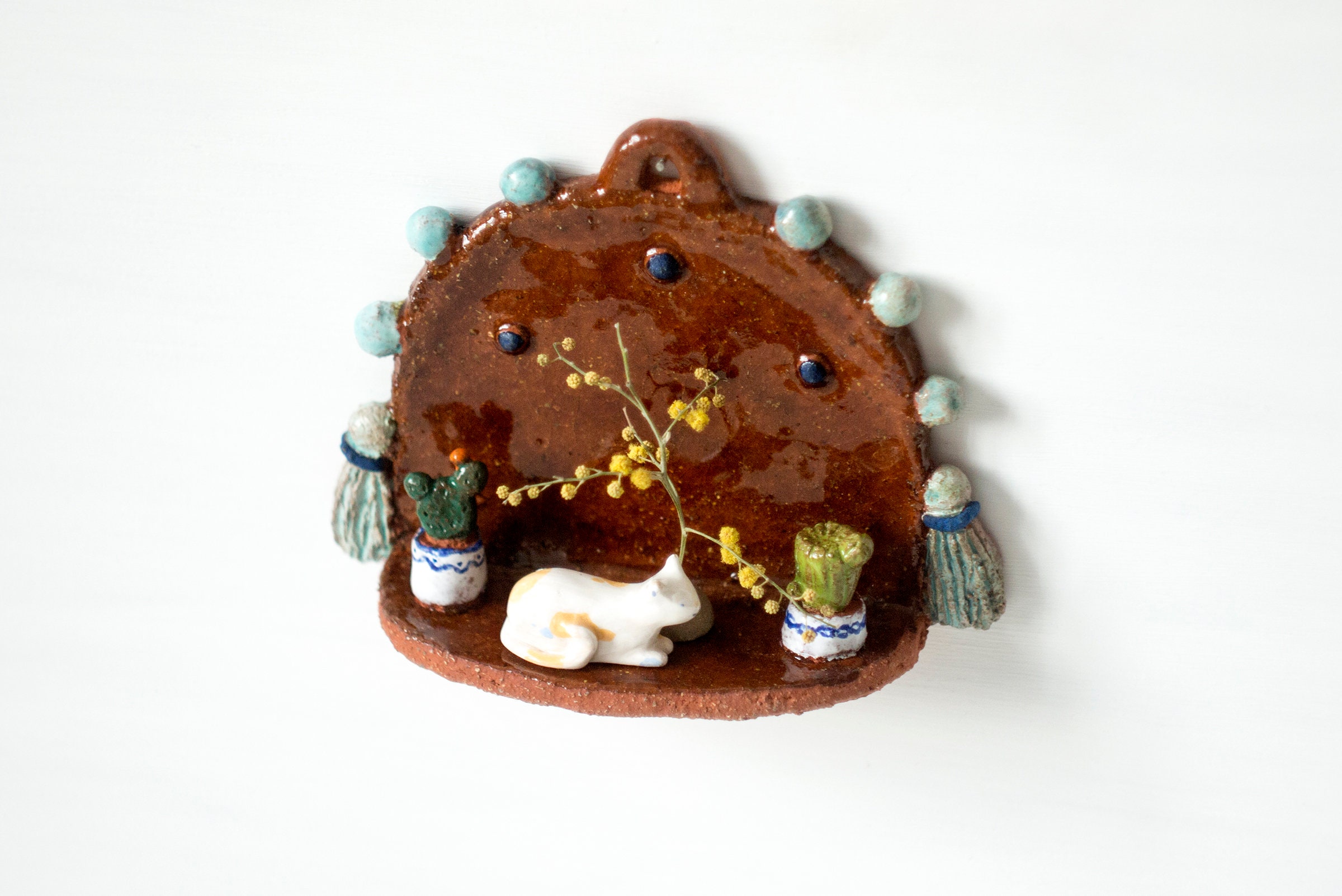 Ceramic wall art Wall hanging Wall shrine Wall altar shelf Etsy