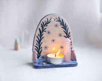 Ceramic wall art, Wall hanging, Wall shrine, Wall altar shelf, Wall sconce, Boho decor, Tiny Shelf, Hanging Art, Bohemian decoration, Clay