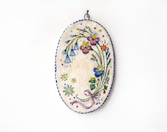 Unique ceramic wall art, Landscape, Botanical wall art, Ceramic, Home decor, Wall hanging, Floral illustration,Tile wall art,Boho decor,Clay