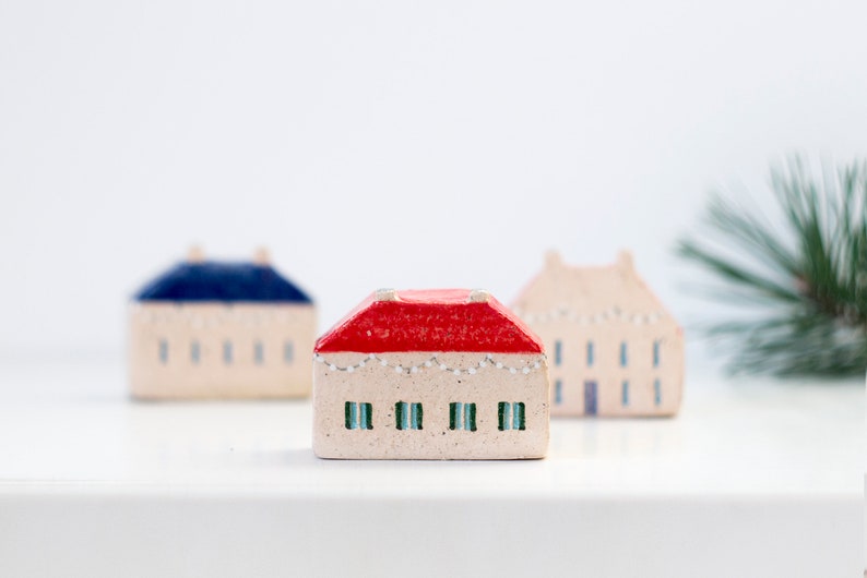 Ceramic House Figurine Gift Under the Tree Tiny House Etsy
