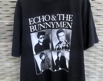 Vintage 80s Echo and the Bunnymen Music Band Tour Graphic T-shirt