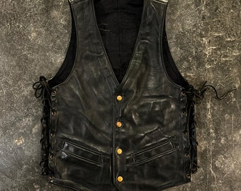 vintage vest leather langlitz jacket